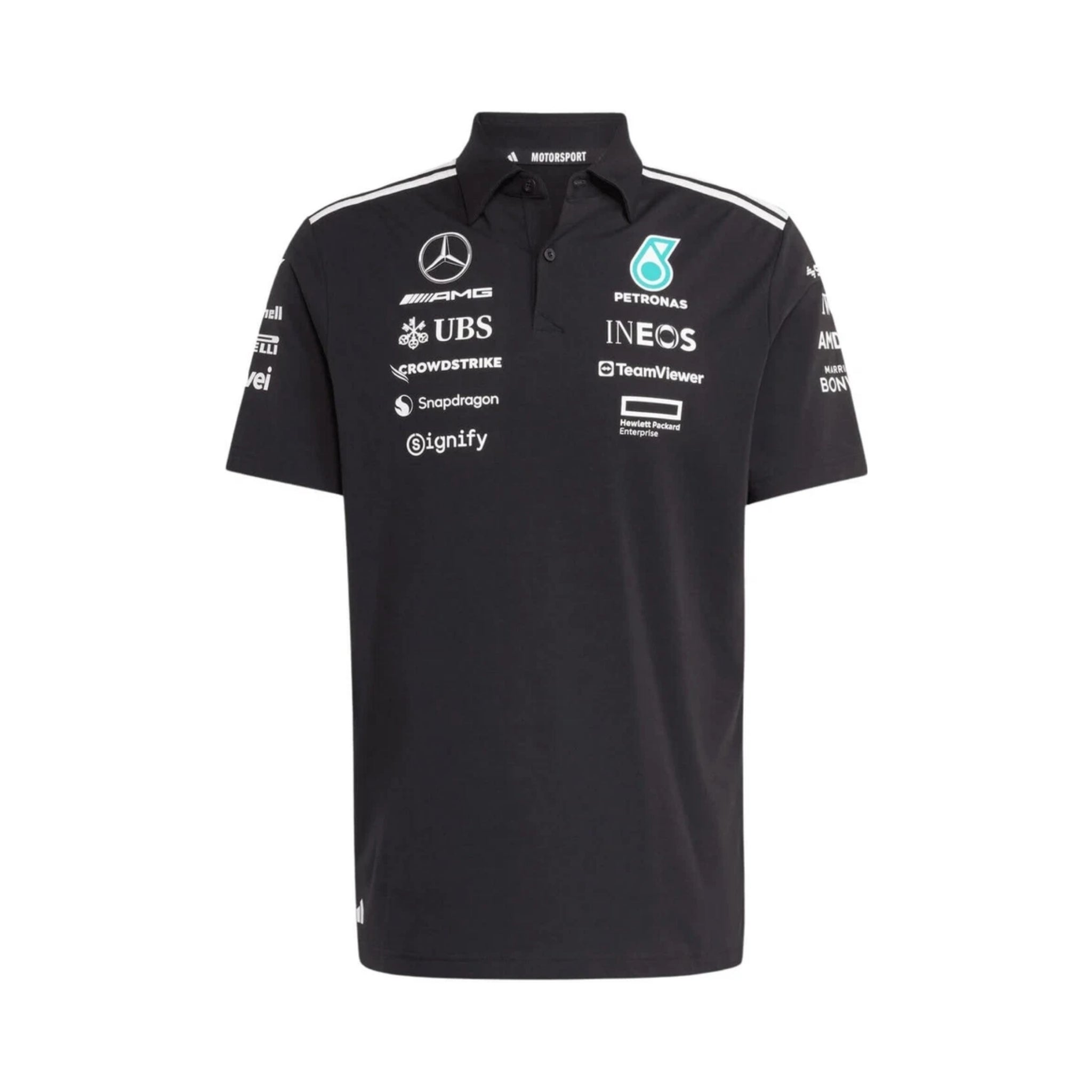 Polo Shirt Mercedes AMG Petronas F1 2025 - Preto