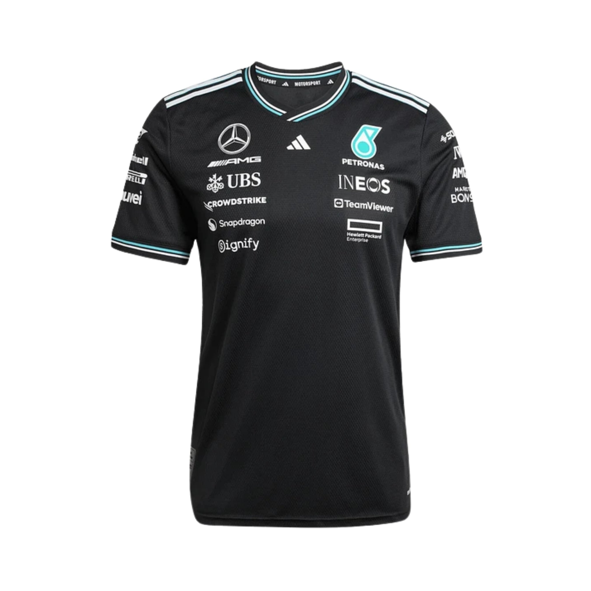 T-Shirt Mercedes AMG Petronas F1 2025 - Preto