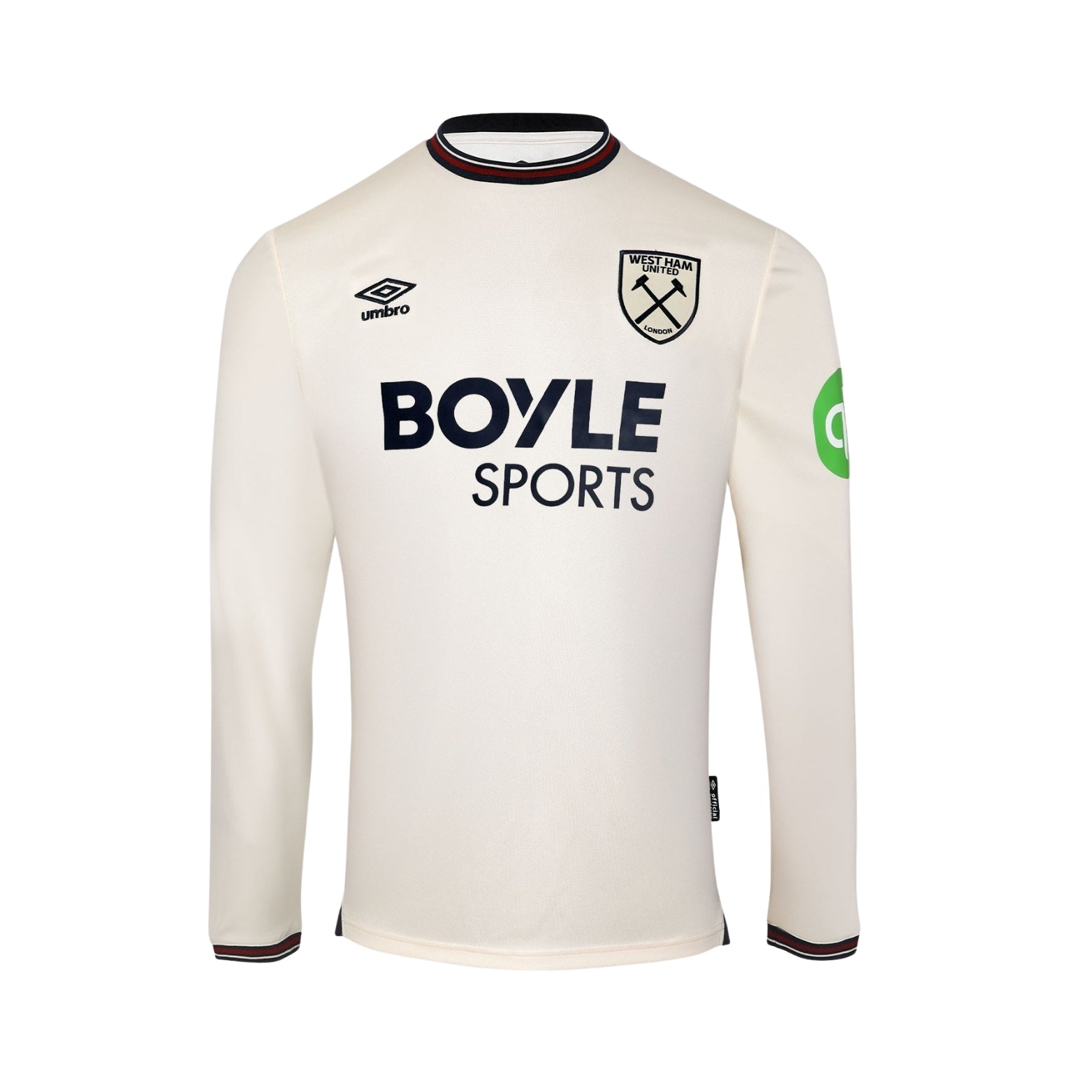 West Ham Alternativa 25/26 - Todos os Patrocínios - Manga Comprida